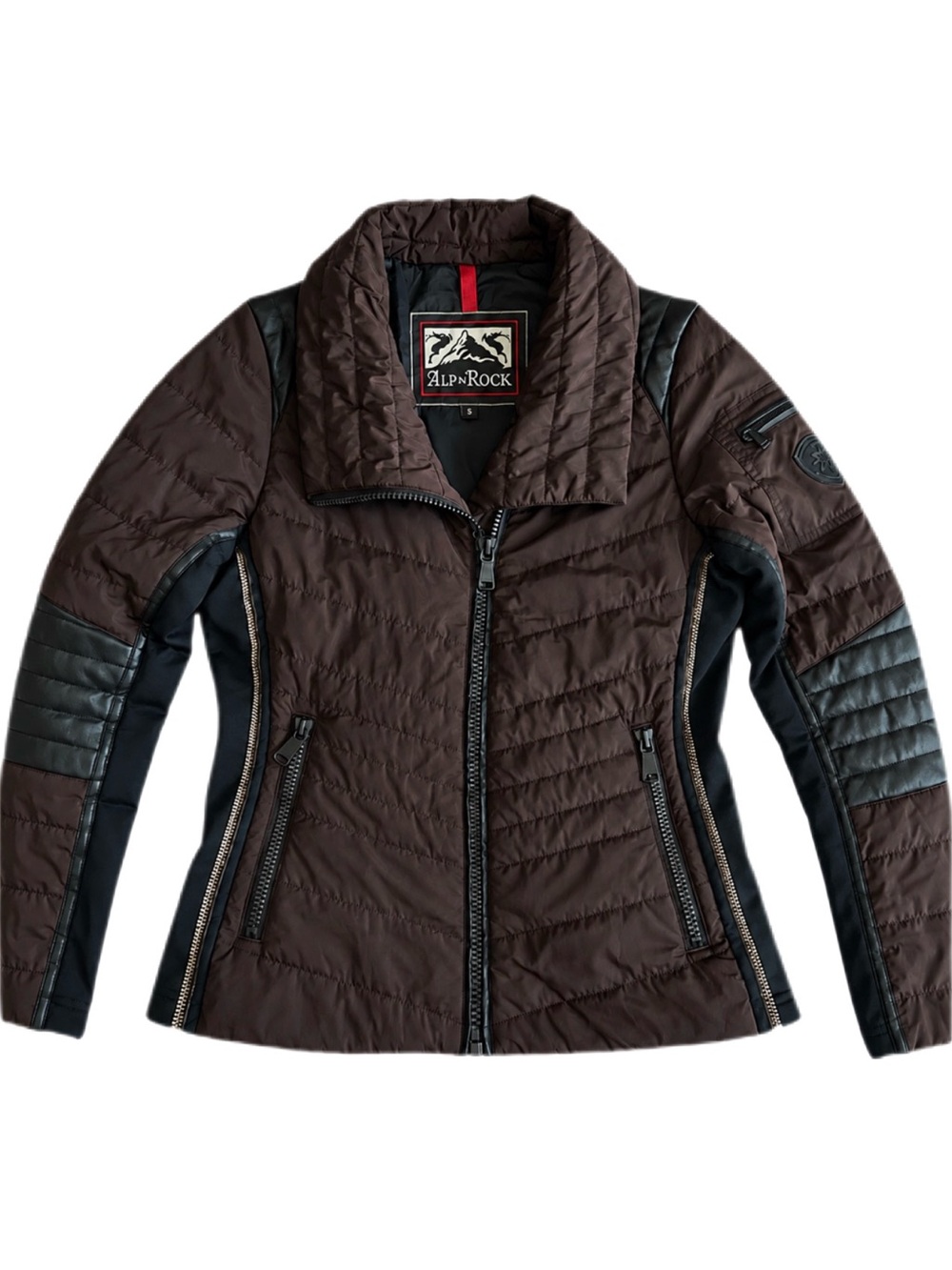 Alp N Rock Machina Moto PrimaLoft Jacket Espresso Brown Black Size S